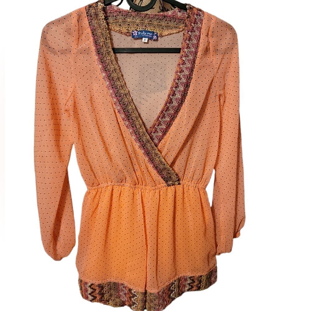 Truly Me V Neck Style Romper Size 8 Juniors